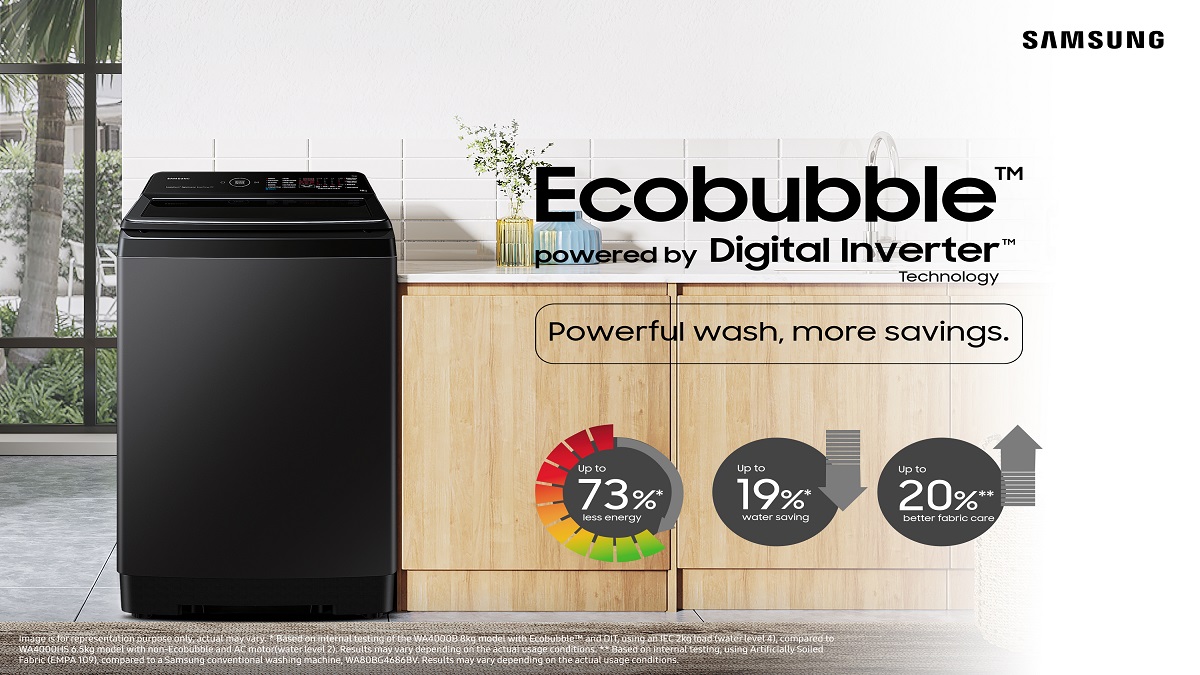 Samsung launches a new range of Ecobubble fully automatic top load washing machines, starting at Rs 19,000