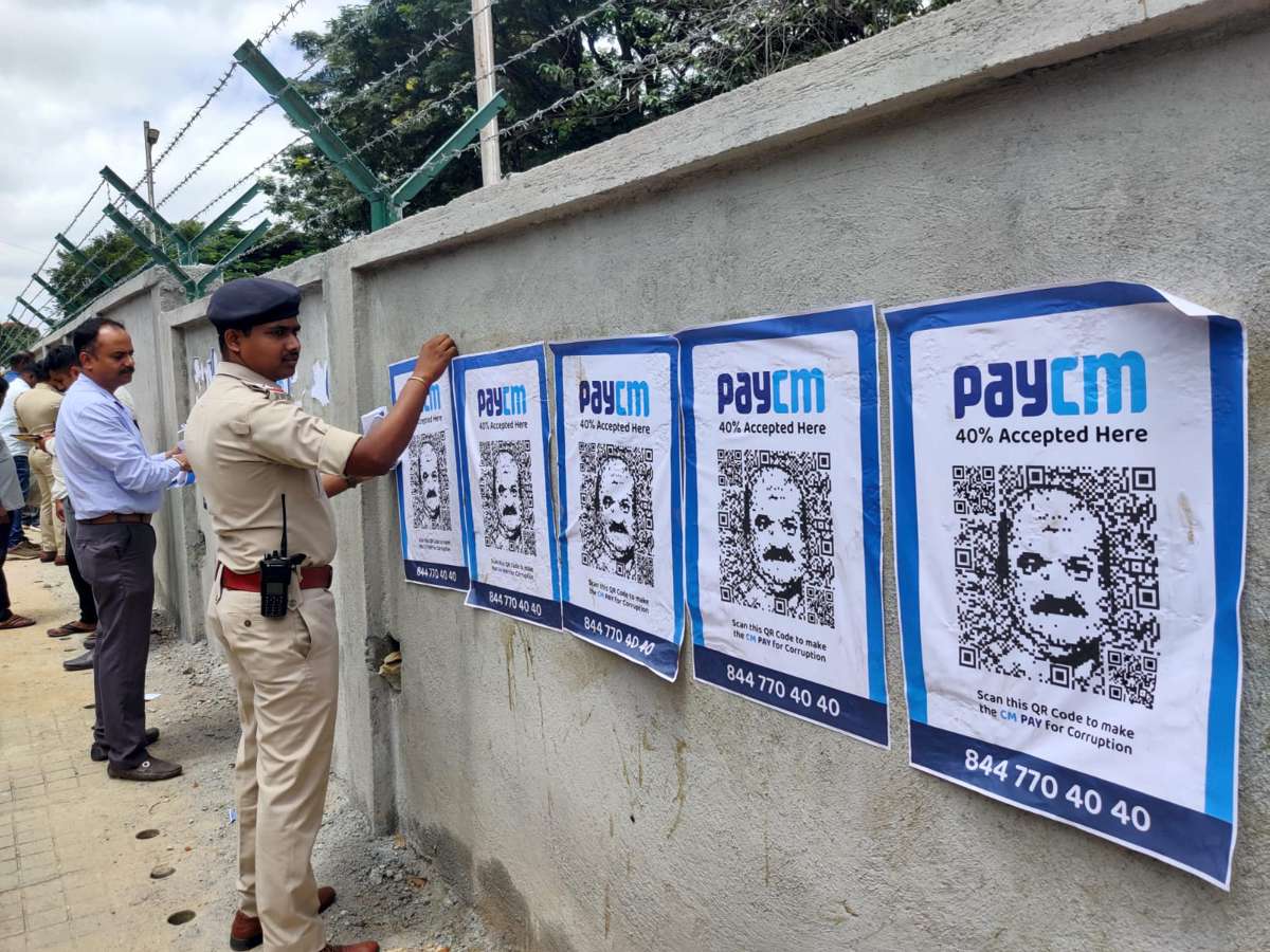 Karnataka Congress leaders detained over 'PayCM' posters with Bommai's face | Watch