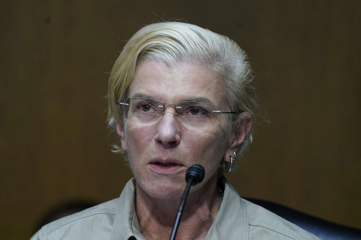 Ukrainian medic Yuliia Paievska, known to Ukrainians by the nickname Taira, speaks during an appearance before U.S. lawmakers on the Helsinki Commission