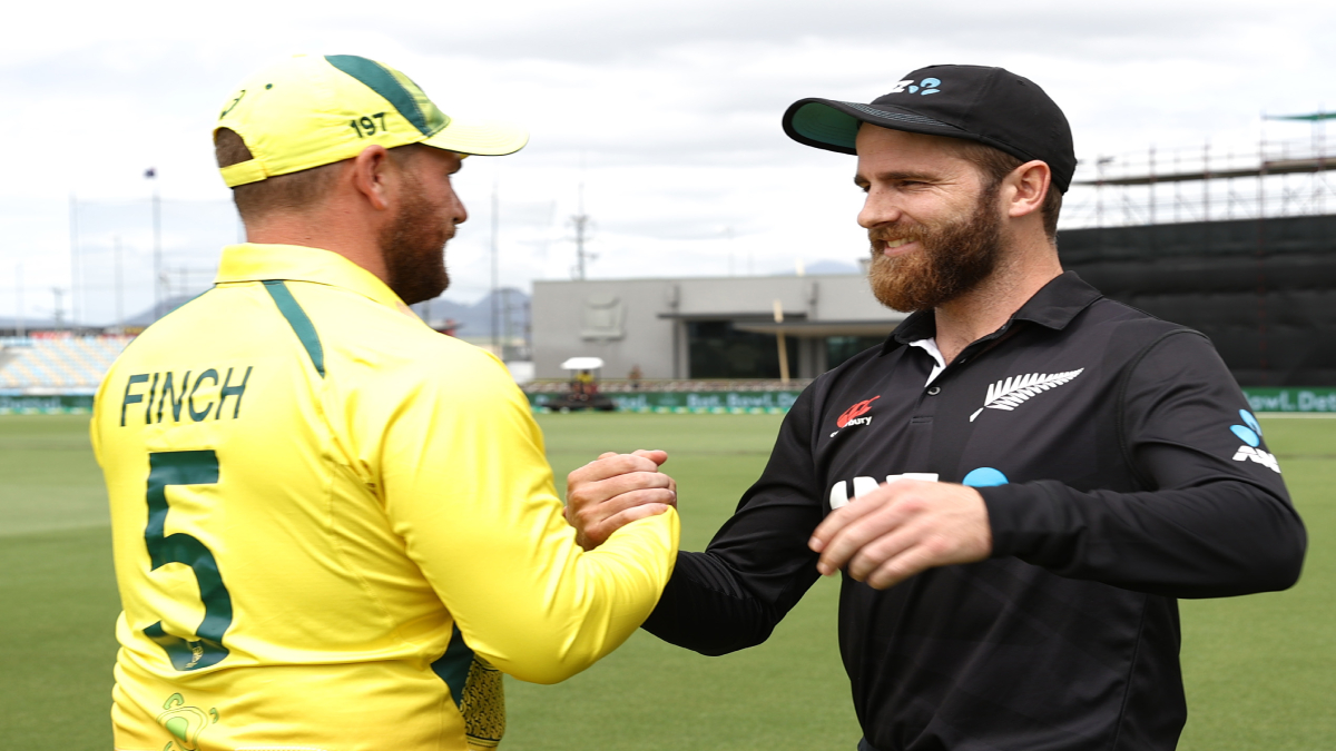 Aaron Finch meets Kane Williamson ahead of the Australia vs New Zealand series opener