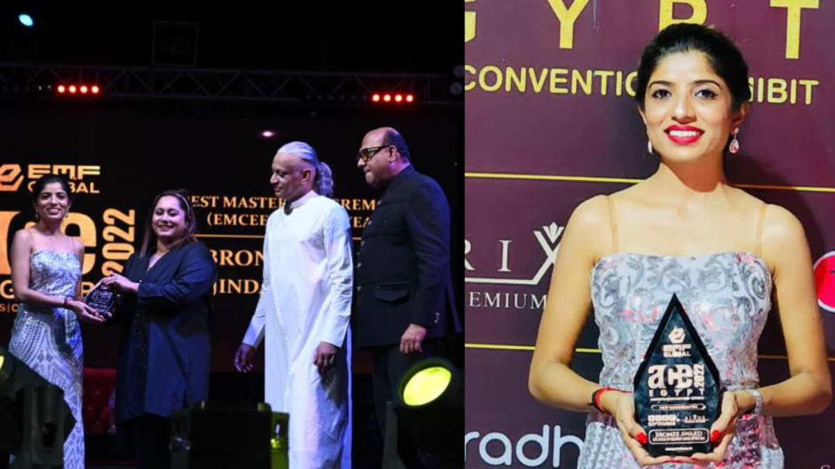 Anchor Jindal Dikshit bags Bronze award for Best Emcee at the EMF