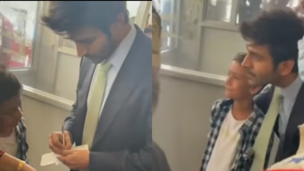 Viral video: Kartik Aaryan fulfils wish of a young fan crying his name ...