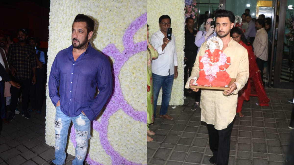 Aayush Sharma-Arpita Khan perform Ganesh Visarjan, Salman Khan and family arrive for celebrations | PICS