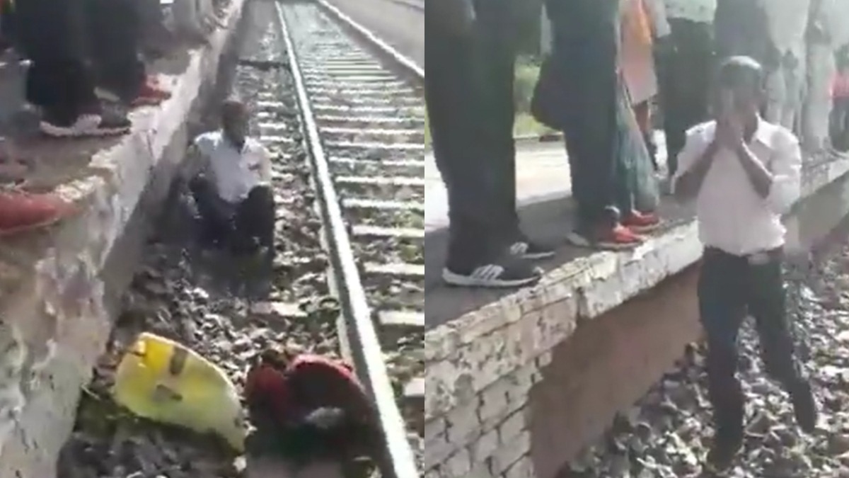 Miracle! Man survives being crushed under train at railway junction, watch viral video