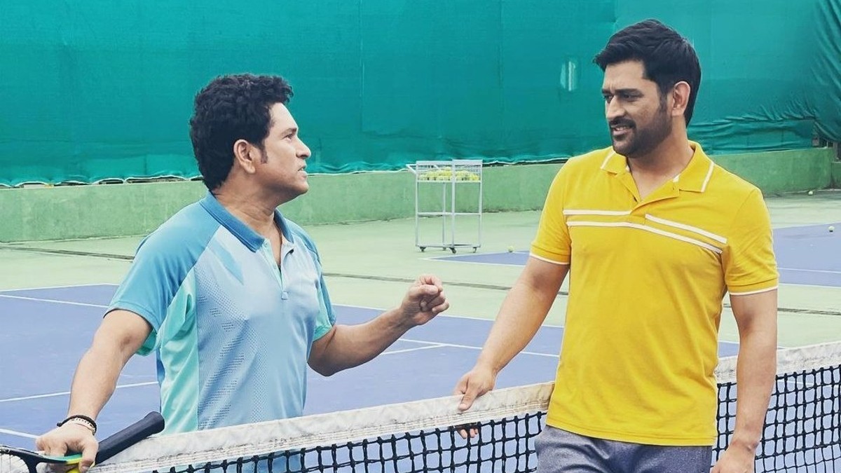 From Bat & Ball to Racket & Ball as Sachin Tendulkar and MS Dhoni reunite to roll back memories