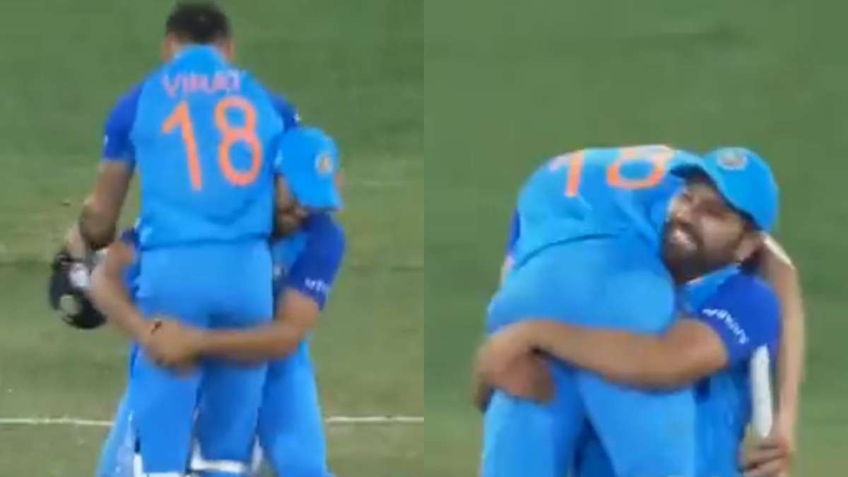 Ind Vs Pak Watch I Rohit Sharma Erupts In Joy Lifts Virat Kohli After