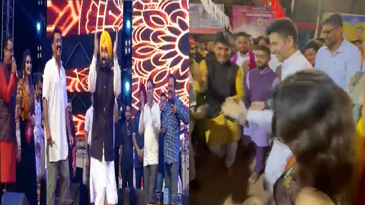 Watch: Punjab CM Bhagwant Mann’s mixture of Garba, Bhangda dance; AAP MP Raghav Chadha’s Garba moves