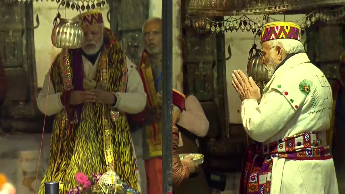 Modi in Kedarnath: PM wears 'Chola Dora' with swastika symbol and fulfills promise to Chamba women