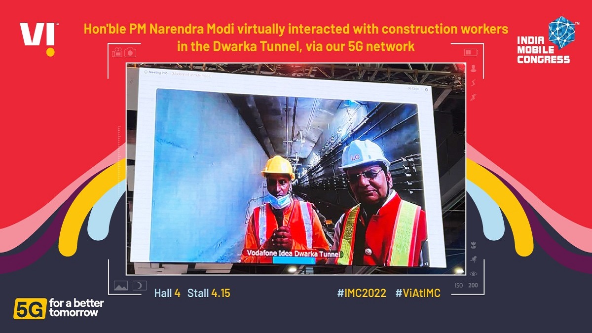 PM Modi interacts with Delhi Metro tunnel workers via live Vi 5G network