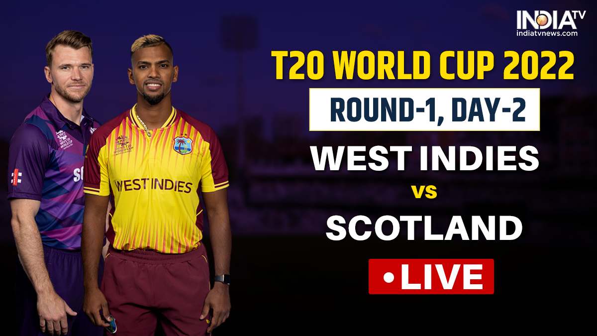 LIVE WI vs SCO, T20 WC R1, Score, Latest Updates Scotland upset Windies; win by 42 runs Cricket News