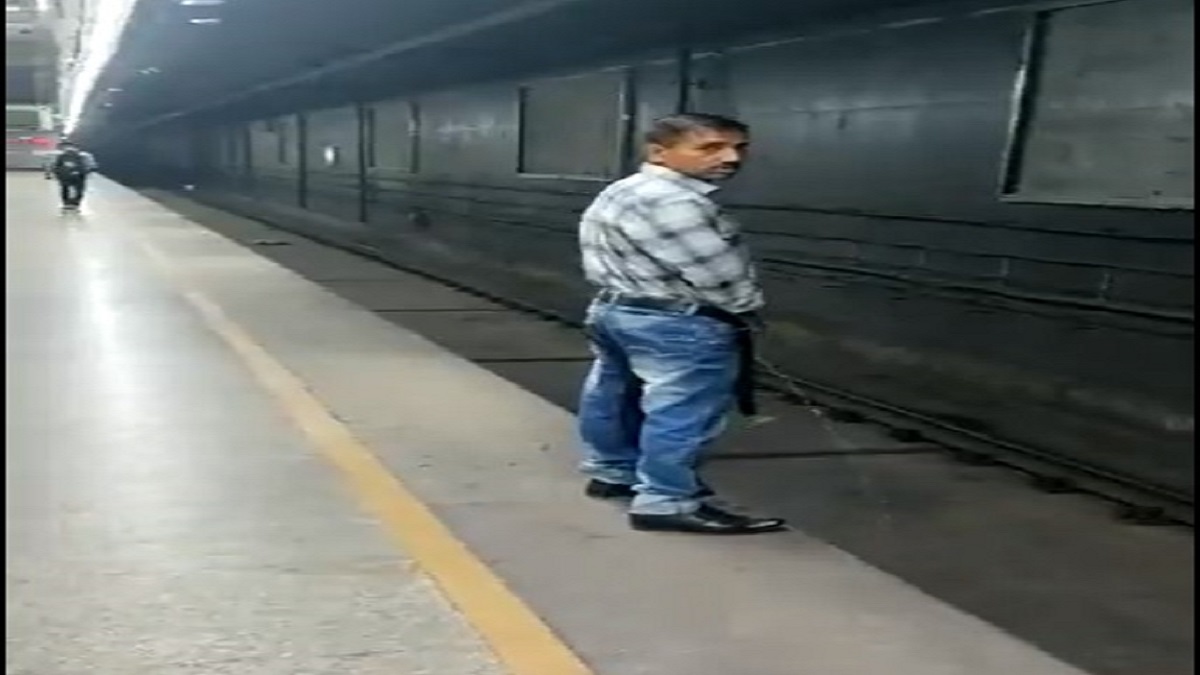 DMRC responds to viral video of man urinating on Delhi metro tracks