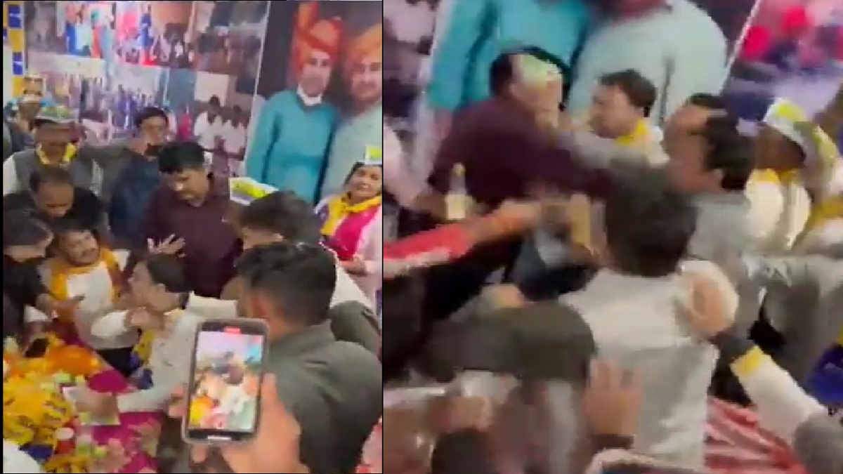 MCD elections: AAP MLA Gulab Singh thrashed by party workers; assaulted for selling tickets, says BJP | Video