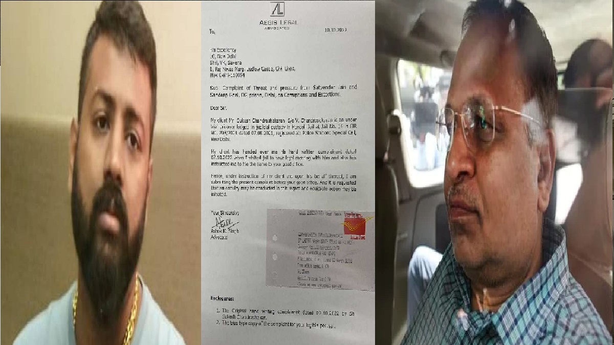 Conman Sukesh's EXPLOSIVE letter to Delhi L-G: 'Was forced to pay Rs 10 crore to minister Satyendra Jain' | India News – India TV