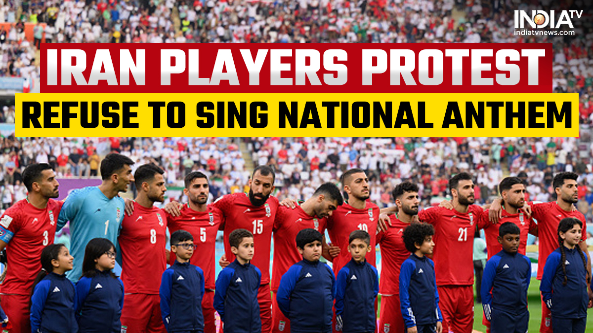 Iran players remain silent during national anthem at World Cup lin apparent  protest at Iranian regime