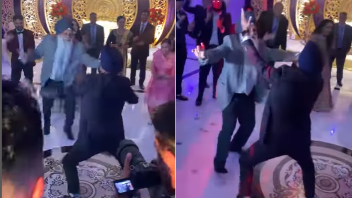 Two Sikh men lit up the internet with their perfect Bhangra on 'Tera Yaar Bolda' at wedding | VIDEO