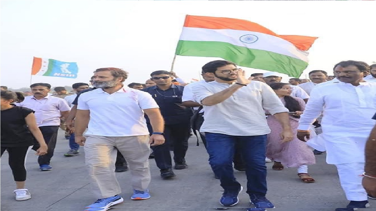 Aaditya Thackeray Takes Part In Bharat Jodo Yatra Marches Along With Rahul In Maharashtras