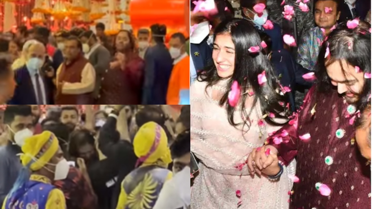 Inside VIDEO: Anant Ambani dances to dhol beats post engagement to Radhika Merchant; SRK, Salman join bash