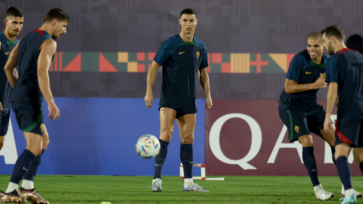 Cristiano Ronaldo of Portugal in action during the FIFA World Cup News  Photo - Getty Images