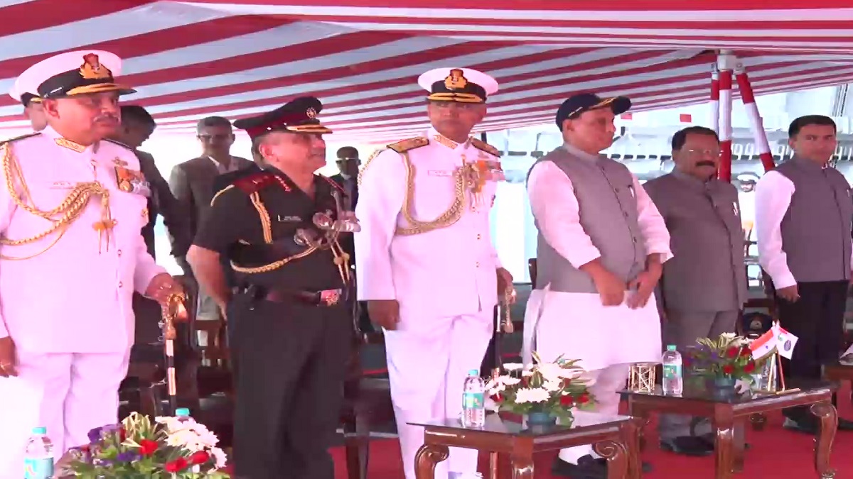 Rajnath Singh commissions stealth-guided missile destroyer INS Mormugao into Indian Navy