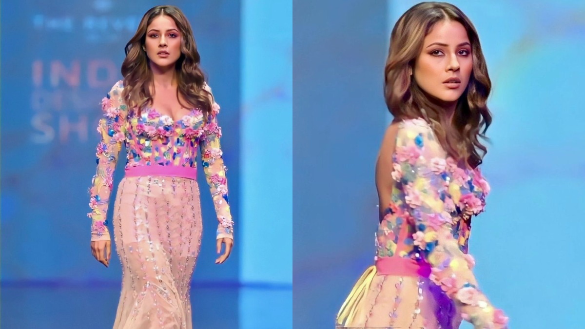 Want to be the glam showstopper? Take cues from Shehnaaz Gill's sequinned  see-through corset dress