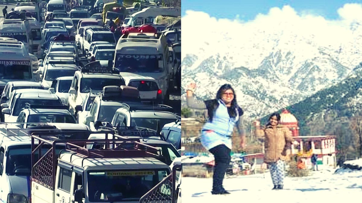 Ahead of New Year, massive traffic jam stuck Manali as people throng to hilly areas to enjoy snowfall