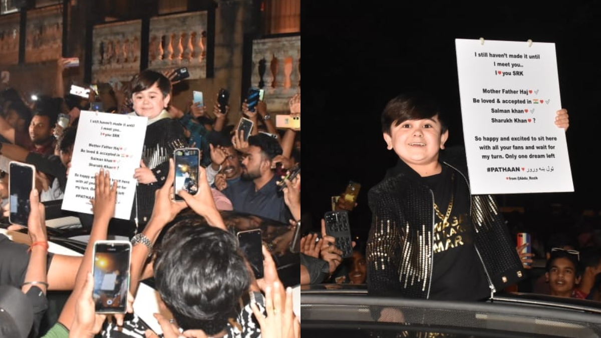 Abdu Rozik waits outside Shah Rukh Khan’s Mannat with a cute message post ‘Pathaan’ release | Photo