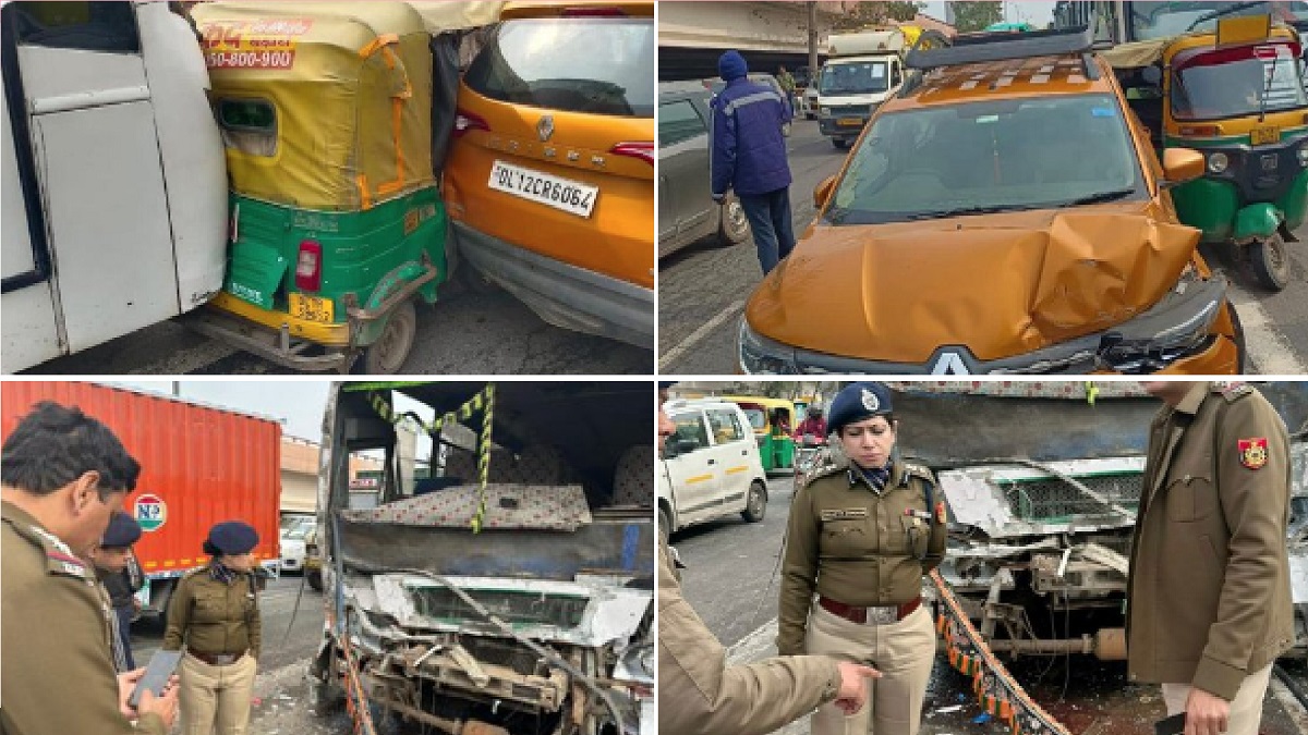 Delhi: 28 including 24 students injured after 4 school buses, car and auto collide with each other