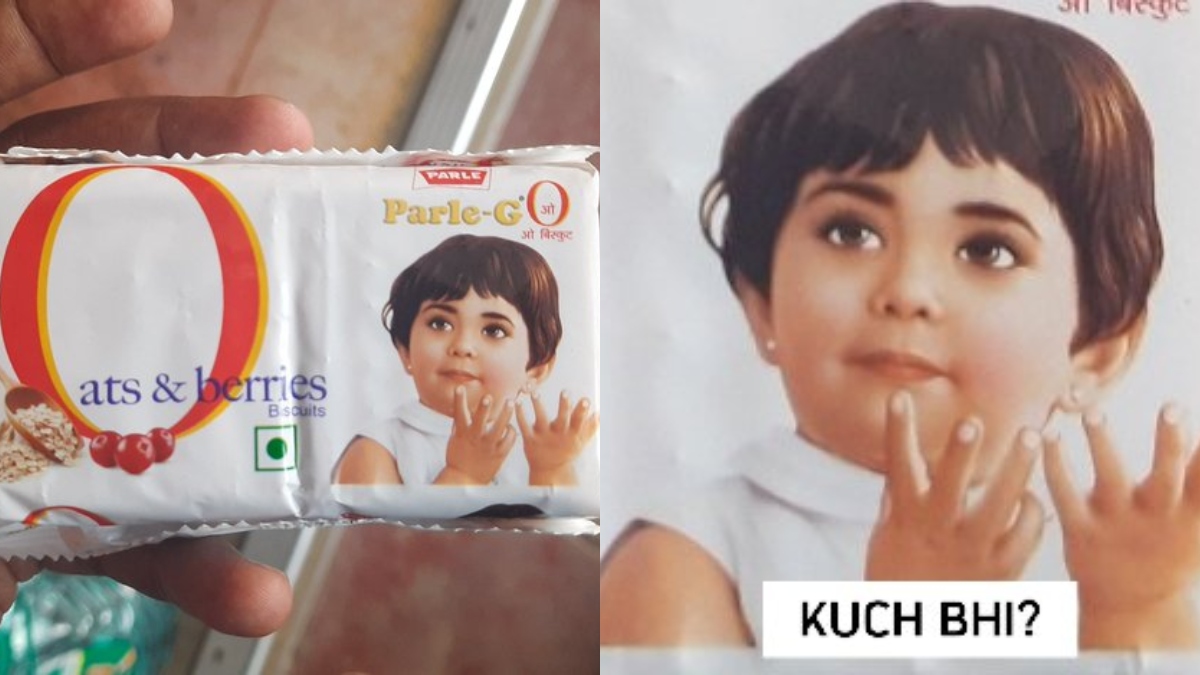 girl on parle g biscuit