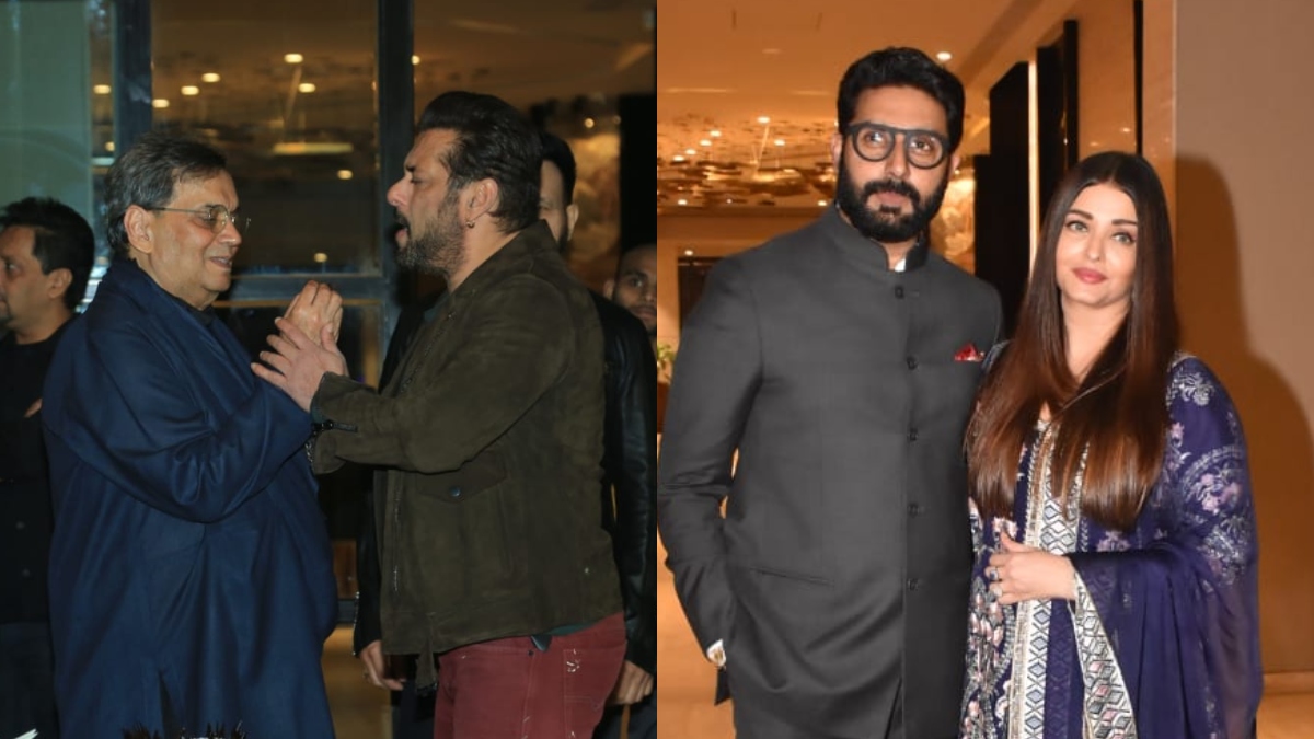 Salman Khan feeds cake to Subhash Ghai; Aishwarya Rai-Abhishek Bachchan too join birthday bash