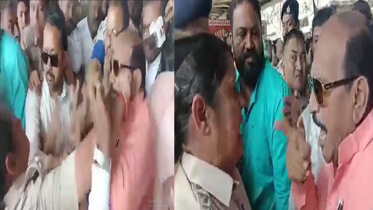 Odisha LoP Jaynarayan Mishra shoves woman cop during BJP protest, cross-complaint filed | WATCH