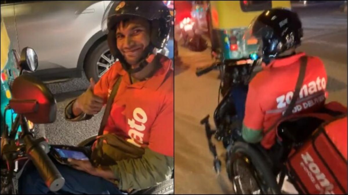 Viral Video: Disabled delivery agent spotted driving unique wheelchair featured in Shark Tank