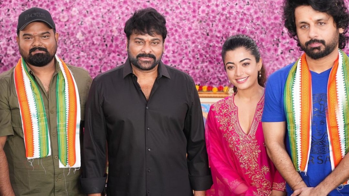 Chiranjeevi claps Nithiin, Rashmika Mandanna, Venky Kudumula's upcoming film. See photos