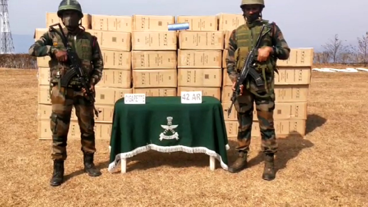 Assam Rifles recover illegal foreign cigarettes worth Rs 1.05 crore from Mizoram village