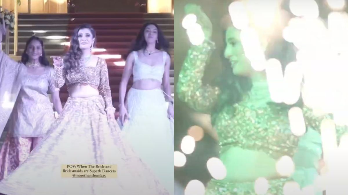 Bride and her friends dance to Taal song