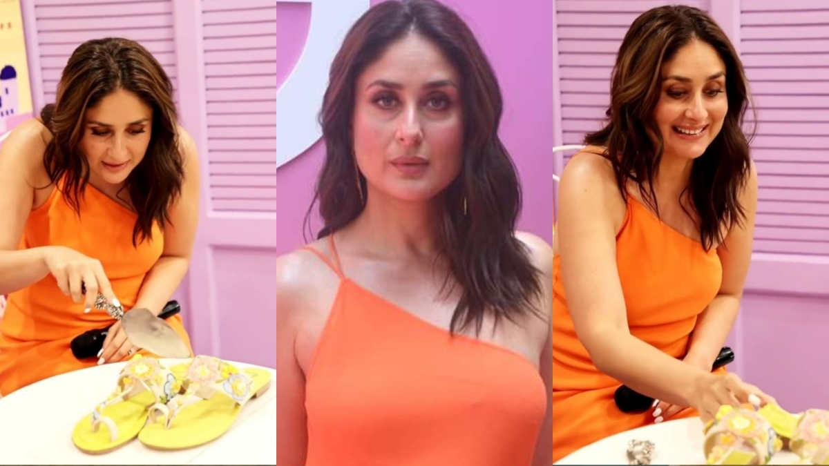 Confused Kareena Kapoor cuts hyper-realistic cake at event, fans say 'Chappal Khaane ke din aa gaye'