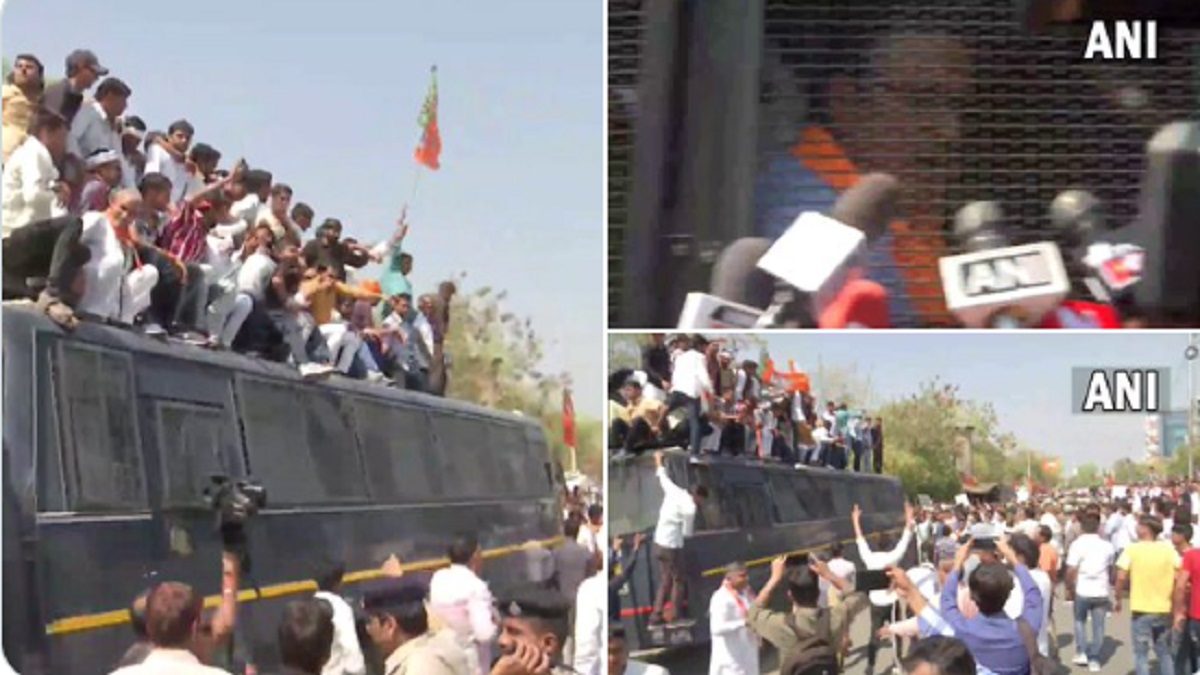 Pulwama widows protest: Rajasthan BJP leaders, workers detained as agitation turns violent in Jaipur | WATCH