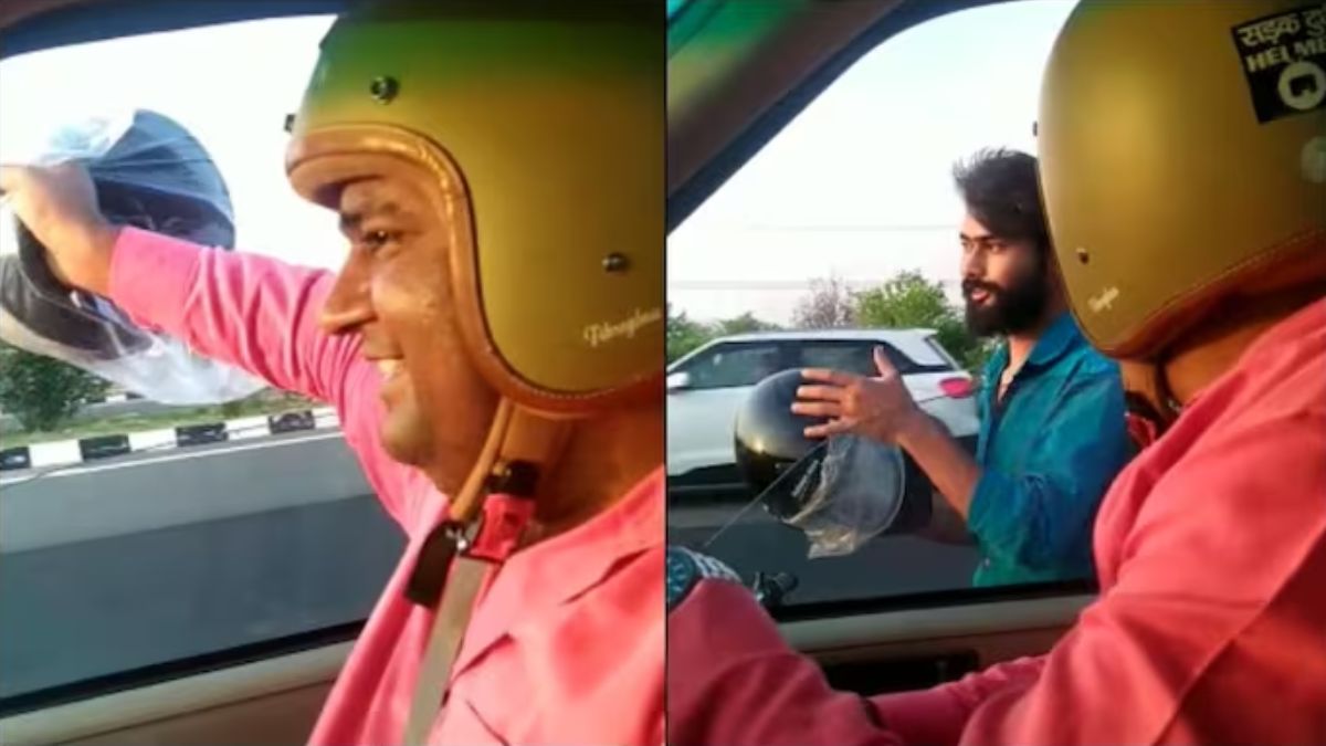 Man gives free helmet to biker on Agra- Lucknow Expressway, Mumbai Traffic Police reacts