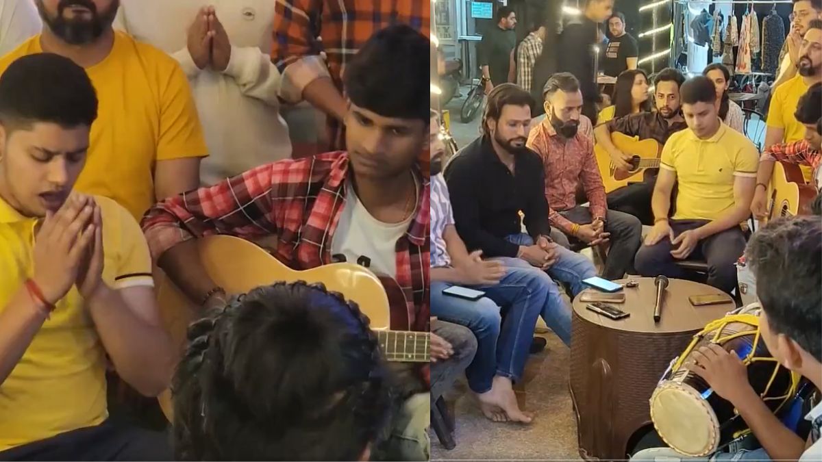 Youth jam to Hanuman Chalisa outside Gurugram cafe, Twitterati loves it. Watch