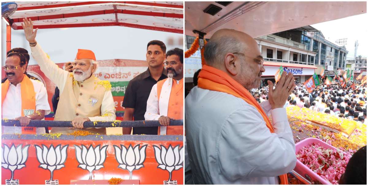 Karnataka Elections 2023: PM Modi, Amit Shah hold roadshows in BJP's show of strength in poll-bound state