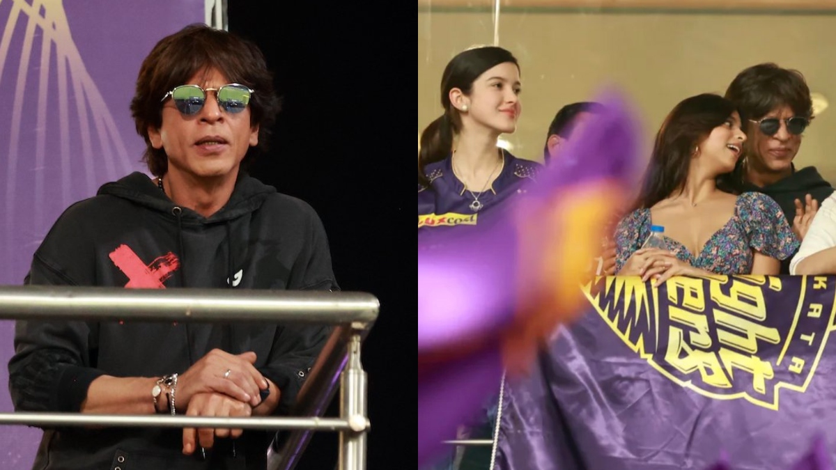 Shah Rukh Khan dances to Jhoome Jo Pathaan during KKR vs RCB, Suhana & Shanaya Kapoor attend match