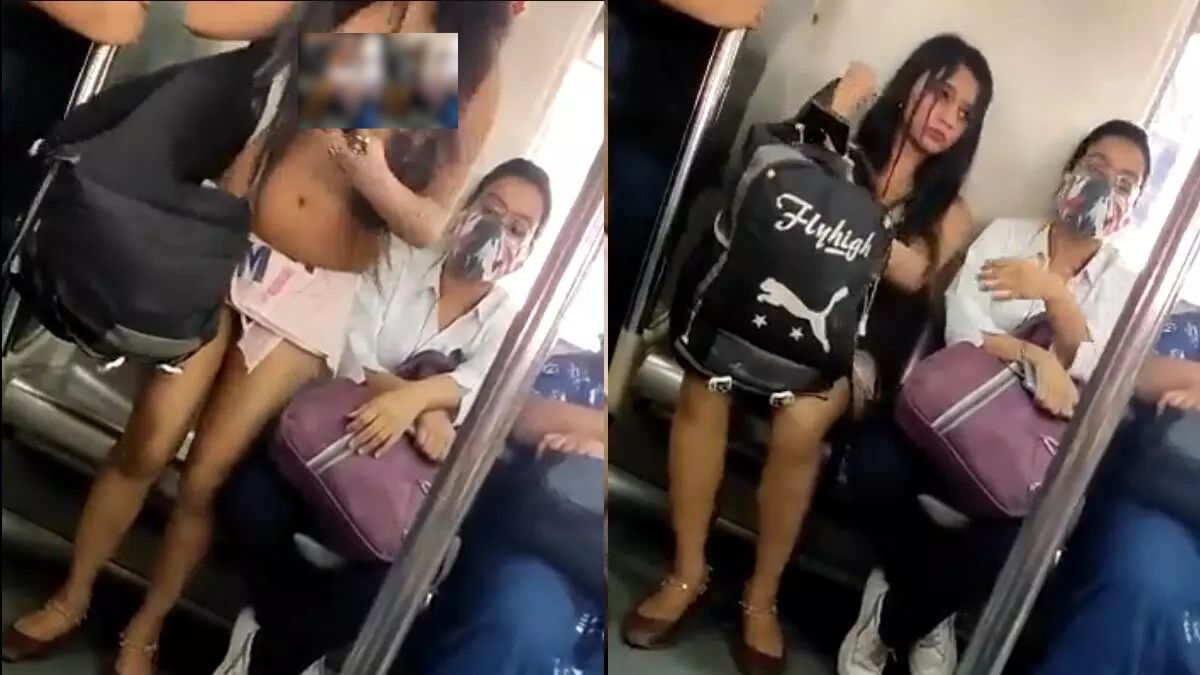 Delhi Metro girl's bikini-like outfit in viral video outrages netizens,  prompts DMRC response â€“ India TV