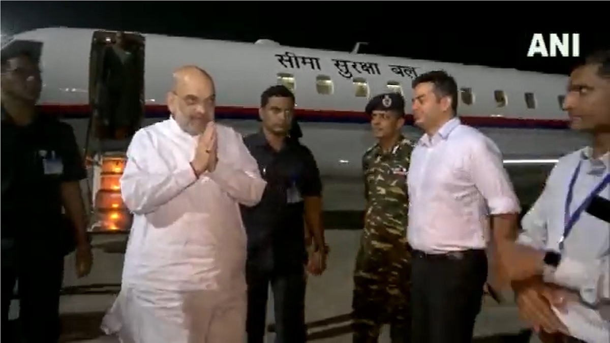 Union Home Minister Amit Shah arrives in Kolkata.