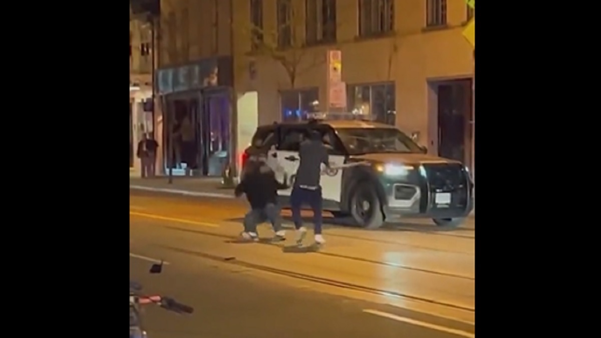 Canada Man uses pet snake python during street fight viral video India TV