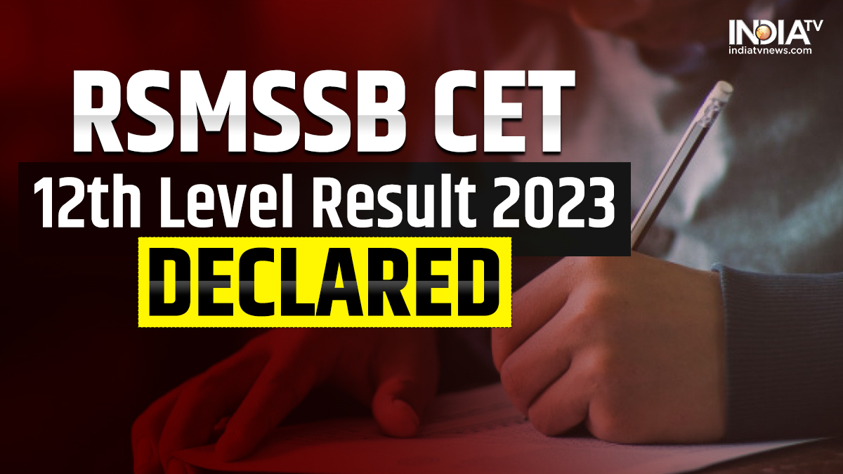 RSMSSB CET 12th Level Result 2023 declared on rsmssb.rajasthan.gov.in, check easy steps