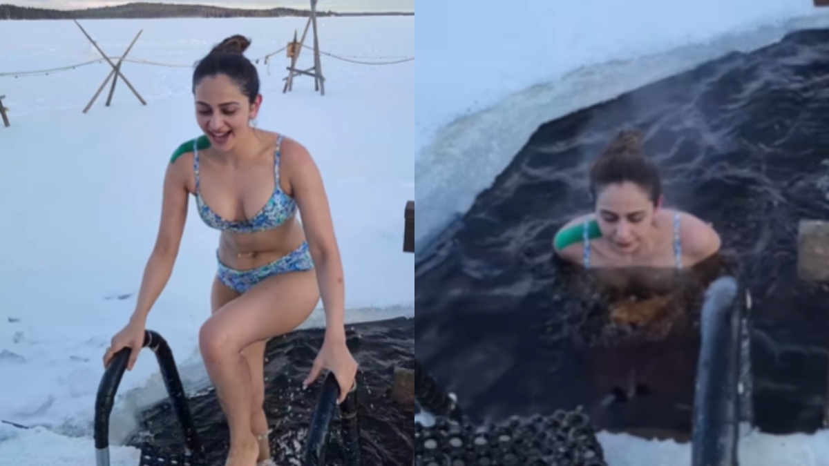 Rakul Gifs Sex - Rakul Preet Singh takes a dip in -15 C water wearing swimsuit, netizens say  'fire in water' | Celebrities News â€“ India TV