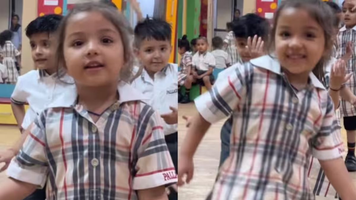 Little girl dances to Punjabi song Evergreen in school, too cute says internet. Watch