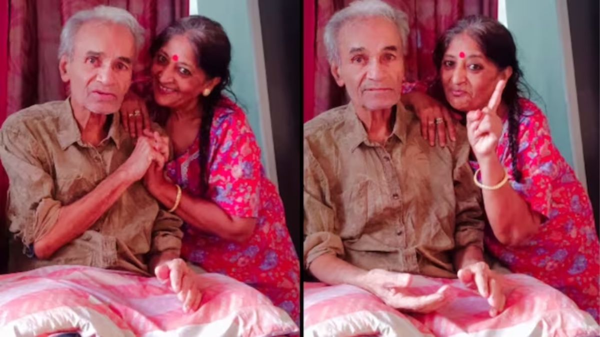 Adorable elderly couple lip syncs to Lata Mangeshkar song, netizens call it true love. Watch