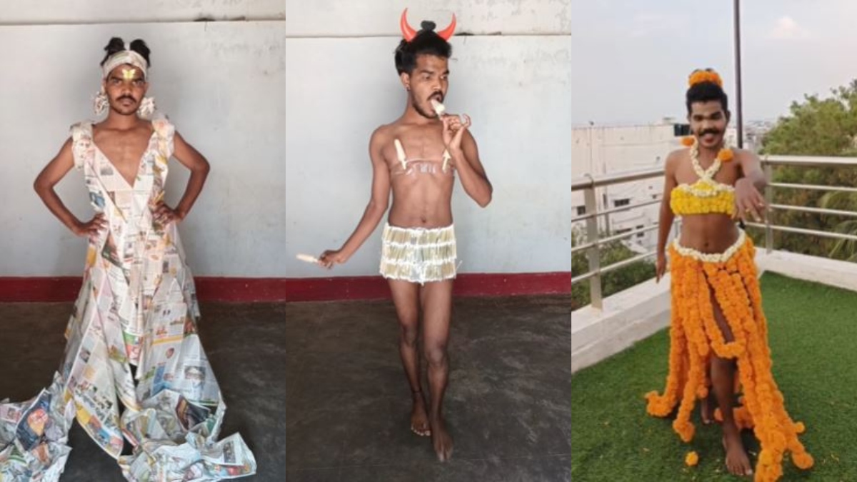 Viral Video: Man makes outfits with kulfi, newspapers and more; netizens call him 'new Urfi Javed'