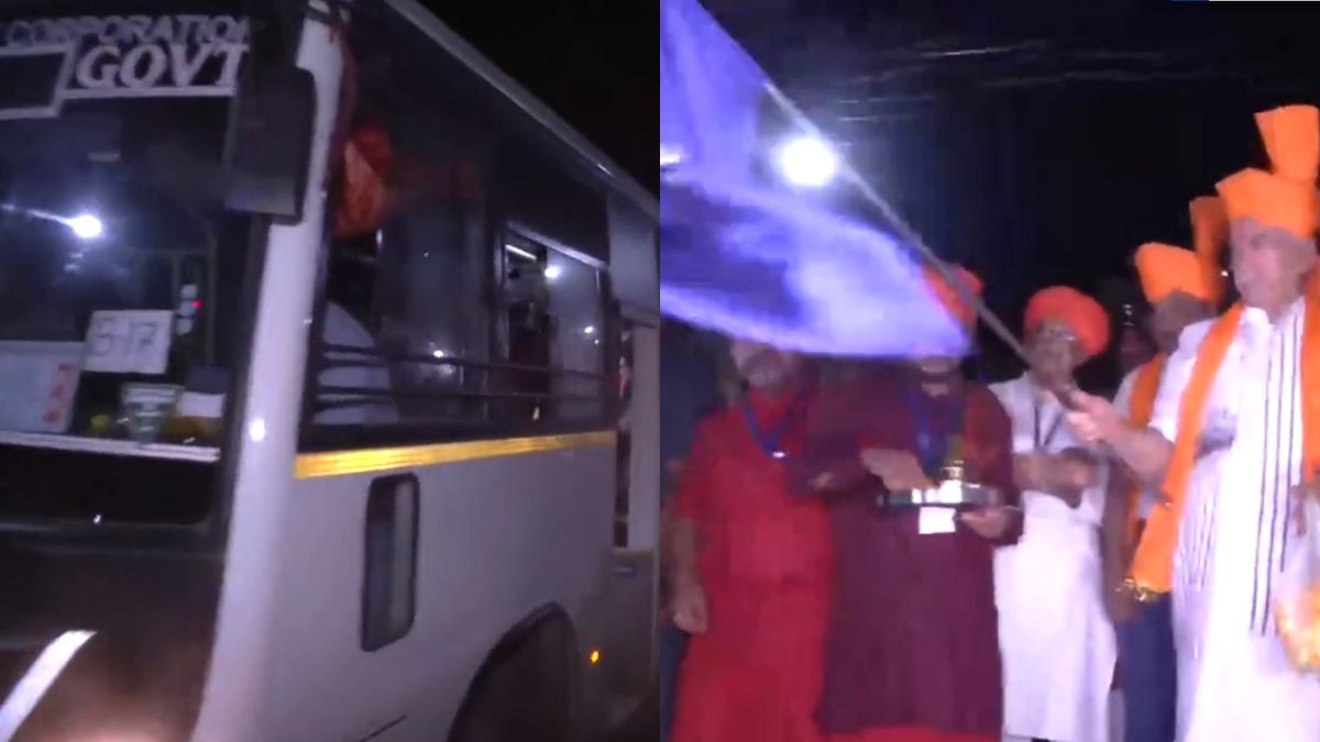 Jammu and Kashmir: L-G Manoj Sinha flags off first batch of Amarnath Yatra pilgrims from Jammu | WATCH