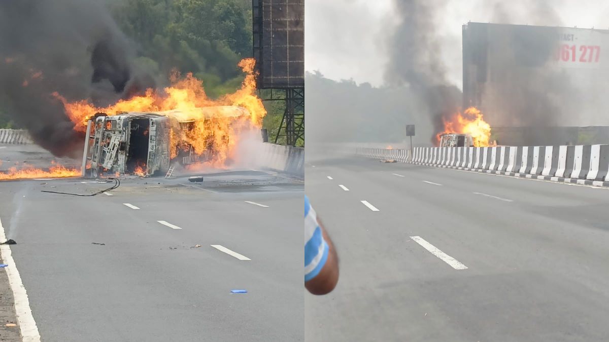 4 dead, three injured as chemical-laden tanker explodes on Pune-Mumbai Expressway | VIDEO